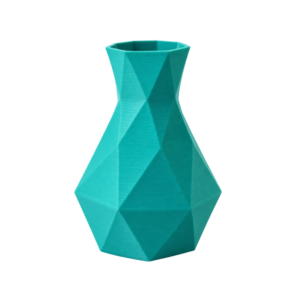 Vaso turquesa facetado